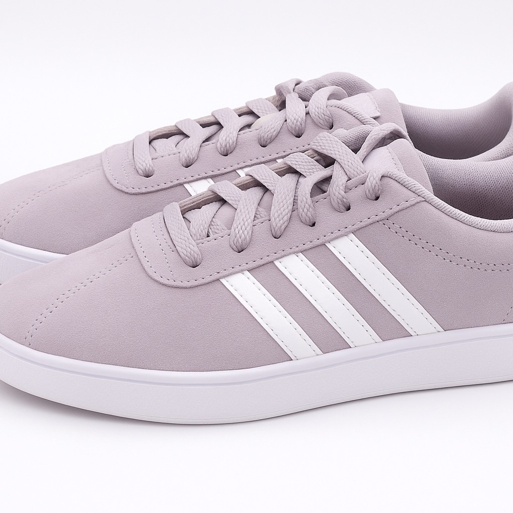 Adidas Courtset Women’s Sneakers – Vapour Grey / White / Purple Tint (Size 7.5) - Picture 3 of 5